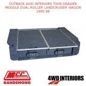 OUTBACK 4WD INTERIORS TWIN DRAWER MODULE DUAL ROLLER LANDCRUISER WAGON 1990-98
